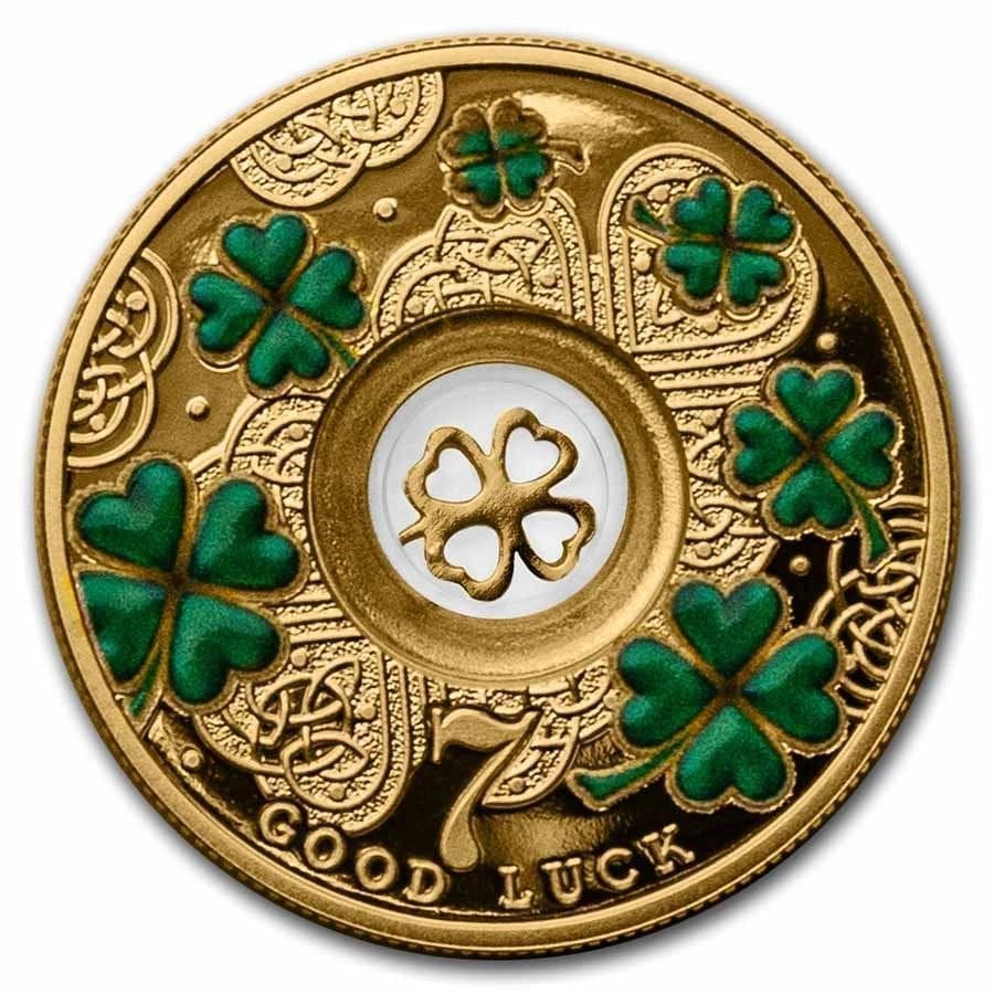 2022 CAMEROON FOUR LEAF CLOVER LUCKY SEVEN 14.14 g SILVER COIN
