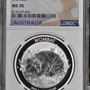2023P Australia Wombat S$1 MS 70 Australia Flag label