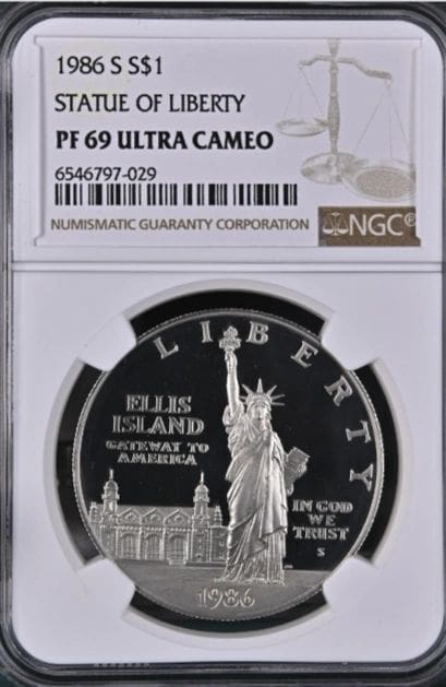 1986-S Statue of Liberty Commemorative Silver Dollar | NGC PF69 Ultra Cameo