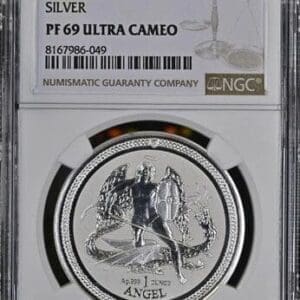 2016 ISLE OF MAN ANGEL NGC PF69 ULTRA CAMEO REVERSE PROOF