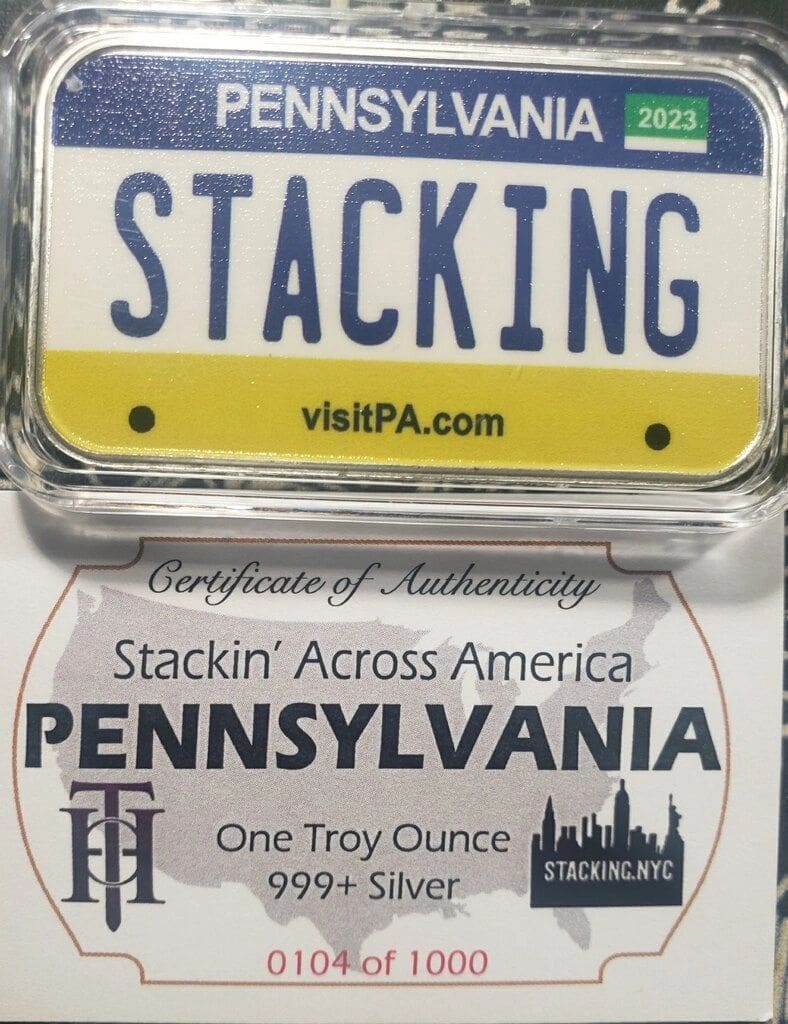 Pennsylvania SAA 1z Silver Bar