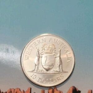 1990 Australia 10 Dollars Western Australia Silver Coin