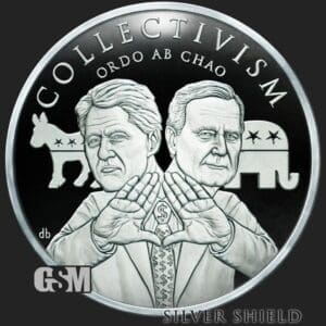 2022 SILVER SHIELD COLLECTIVISM ORDO AB CHAO V1 1 OZ SIVER PROOF