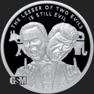 2021 SILVER SHIELD LESSER OF TWO EVILS V2 1 OZ SIVER PROOF