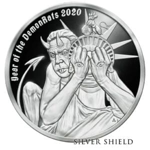 2020 SILVER SHIELD YEAR OF THE DEMON RAT V1 1 OZ SIVER PROOF