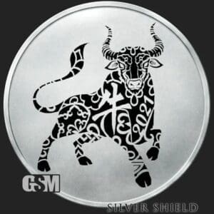 2021 SILVER SHIELD YEAR OF THE OX VECTOR V2 1 OZ SIVER PROOF