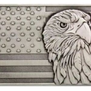 2023 Ghana HR Antiqued 2 oz .999 silver bar American Flag