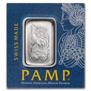 PAMP Suisse Lady Fortuna 1g Platinum bar In Assay