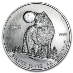 2006 canada wolf 1/2 oz silver coin