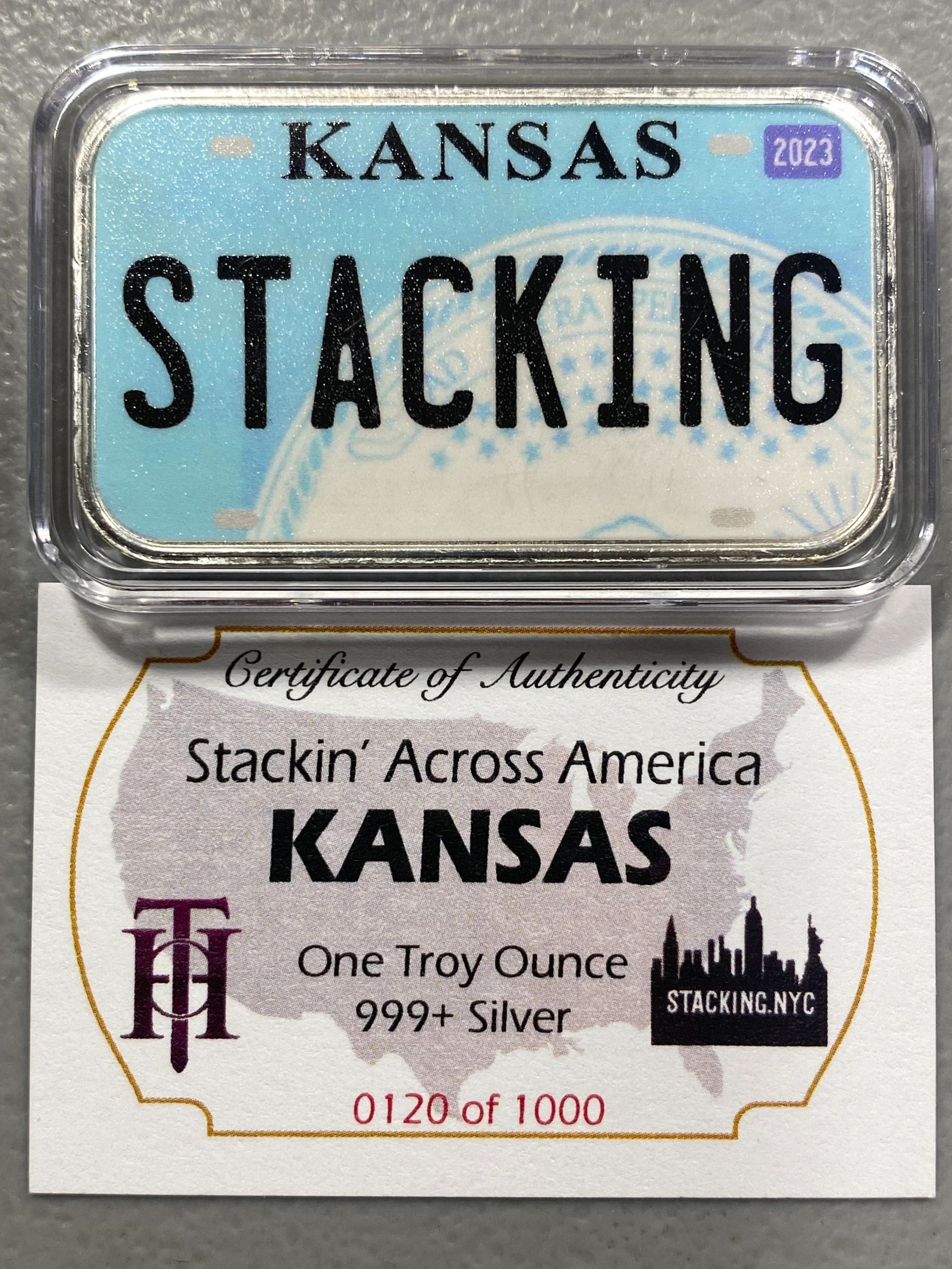 Kansas SAA 1z Silver Bar