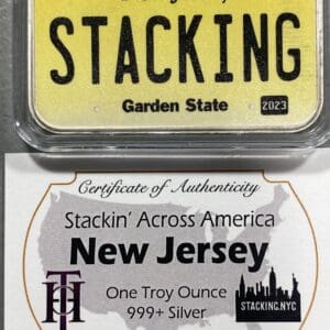 New Jersey SAA 1z Silver Bar